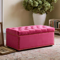 Gepolsterte Sitzbank mit Stauraum, mit Stoffbezug, mit Stauraum, Farbe: rosa