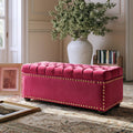 Gepolsterte Sitzbank mit Stauraum, mit Stoffbezug, mit Stauraum, Farbe: rosa