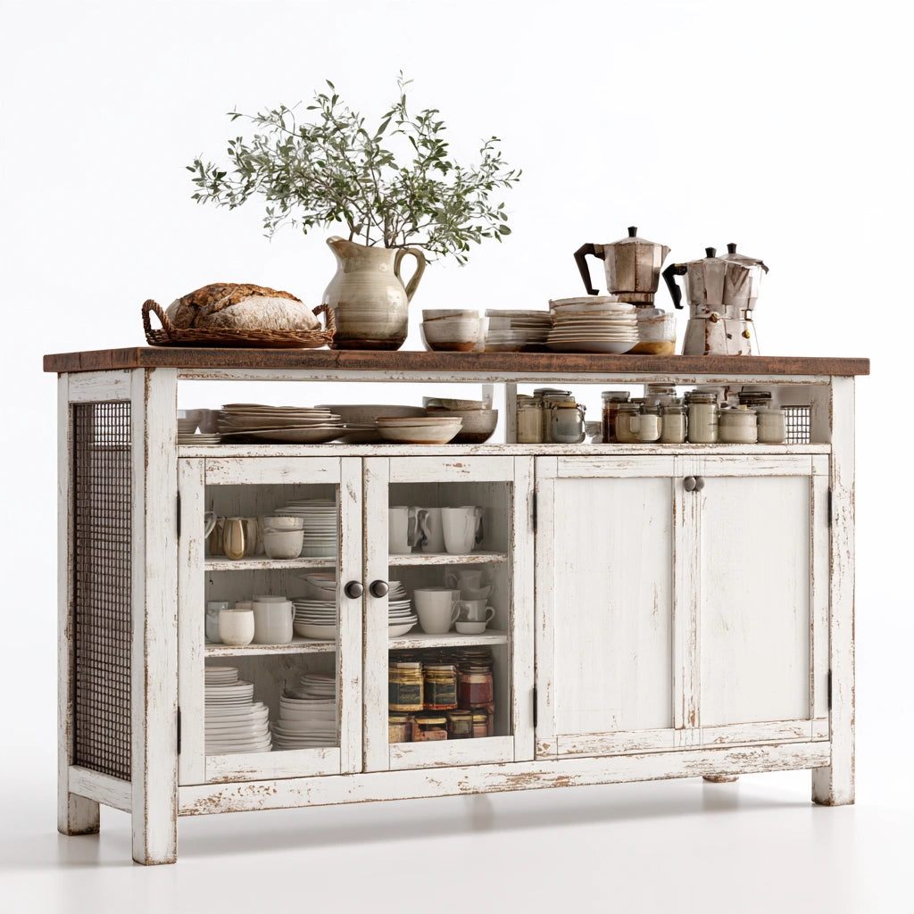 Modernes Sideboard, aus Holz, Farbe: weiß